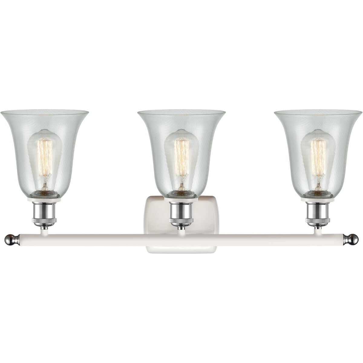 Ballston Hanover LED 26 inch White and Polished Chrome Bath Vanity Light Wall Light in Fishnet Glass, Ballston