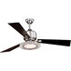 Clara 52 inch Brushed Nickel with Black Blades Ceiling Fan, Integrated Dimmable Remote