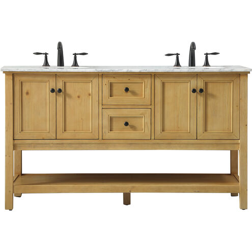 Metropolis 60 X 22 X 34 inch Natural Wood Vanity Sink Set