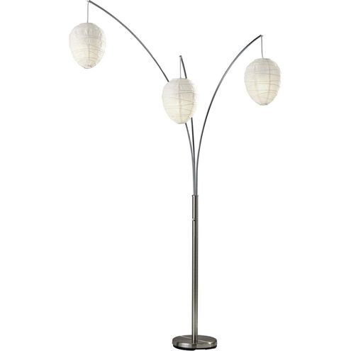 Belle 82 inch 60 watt Satin Steel Arc Lamp Portable Light
