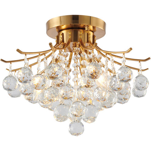 Canada 3 Light 16 inch Stain Brass Semi Flush Mount Ceiling Light