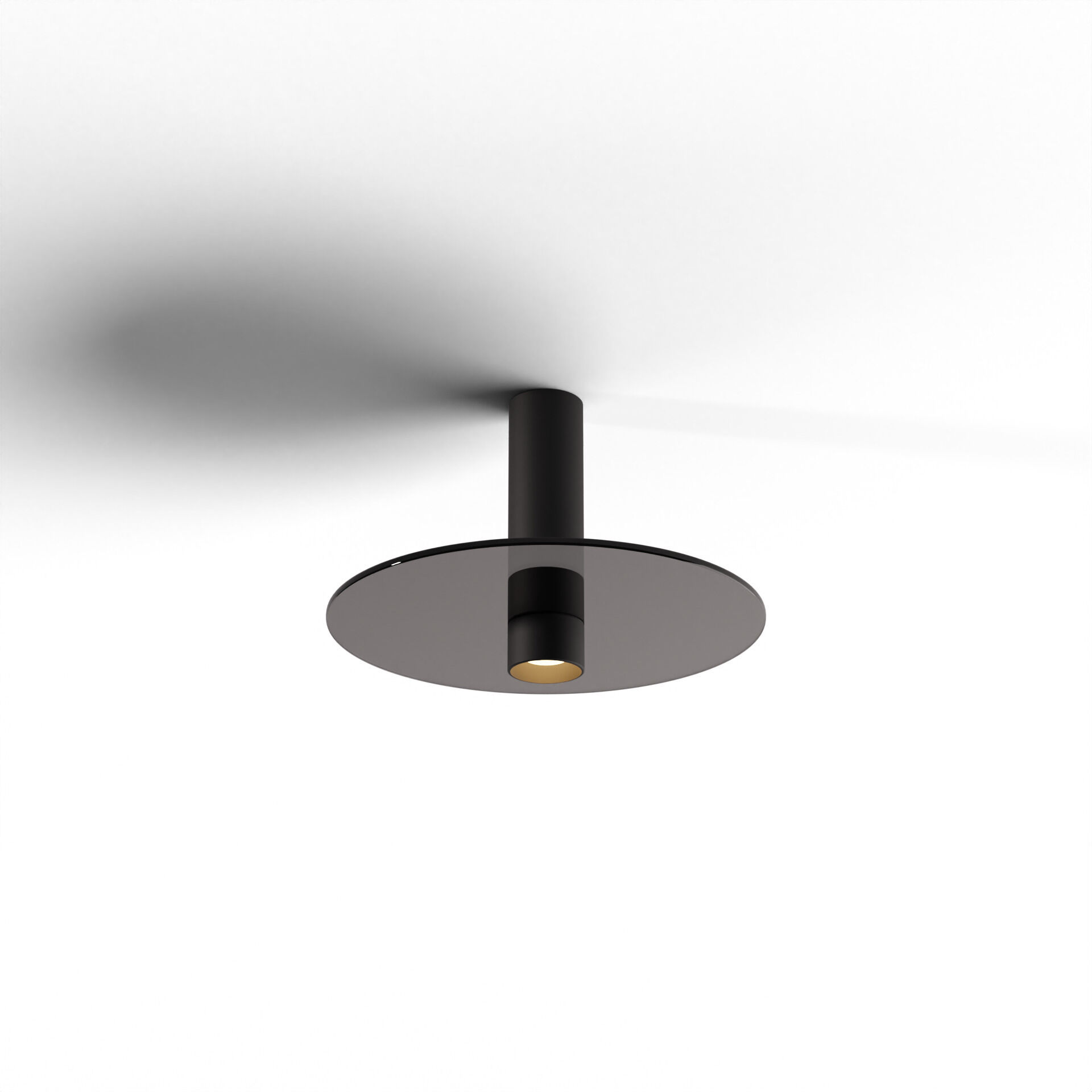 Combi LED 9 inch Matte Black Pendant Ceiling Light in Dark Grey Glass, Suspension / Flush Mount 2-in-1
