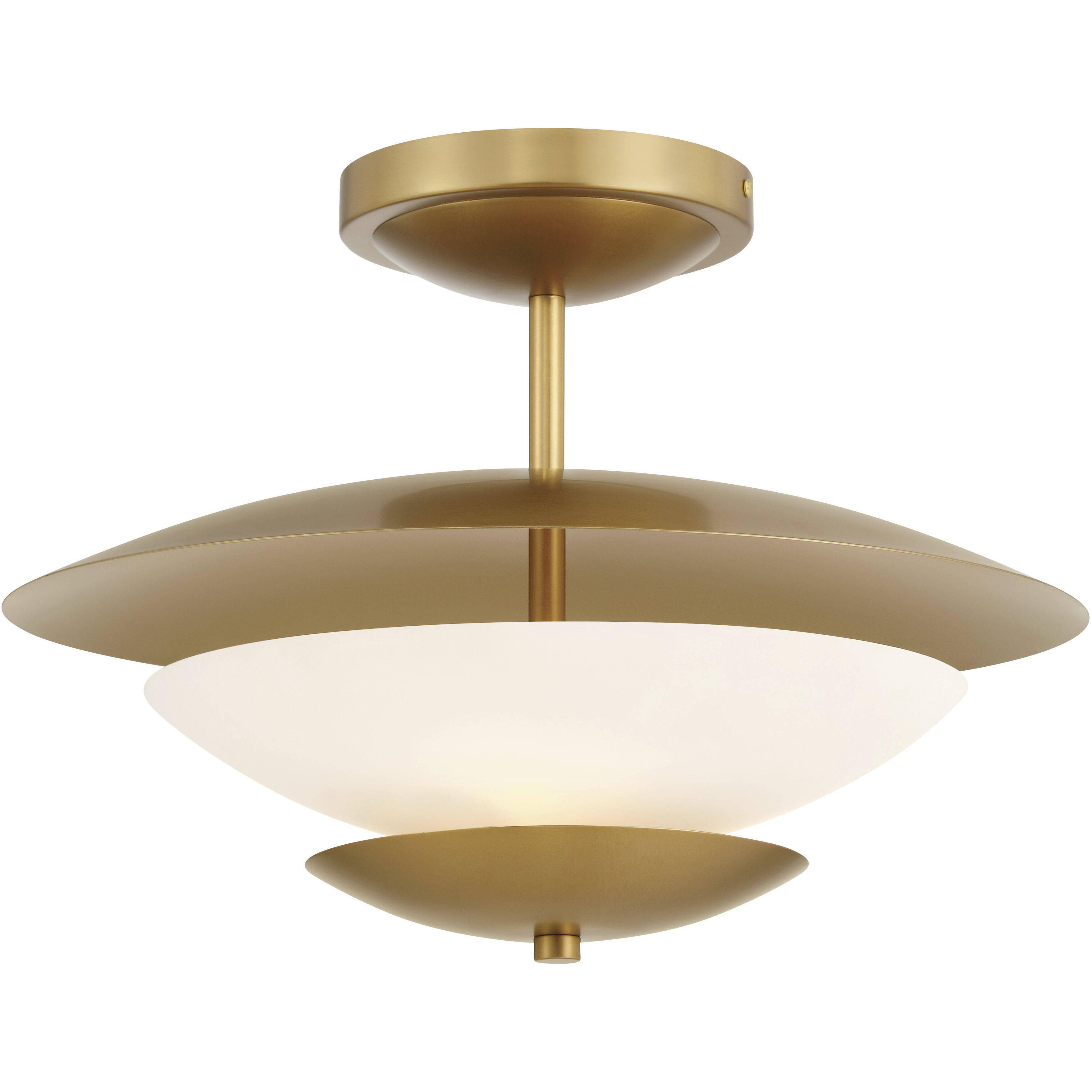 Solara 3 Light 18.25 inch Legacy Brass Semi Flush Ceiling Light