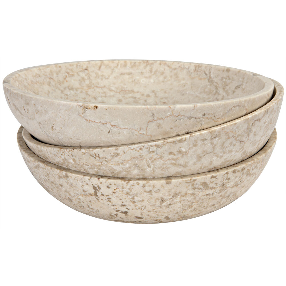 Marble 10 X 3 inch Bowls, Set of 3