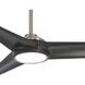 Timber 68 inch Brushed Nickel with Coal Blades Ceiling Fan in Brushed Nickel/Coal