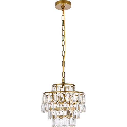 Mila 3 Light 12 inch Brass Pendant Ceiling Light