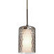 Esa 1 Light Bronze Pendant Ceiling Light in Incandescent, Smoke Glass