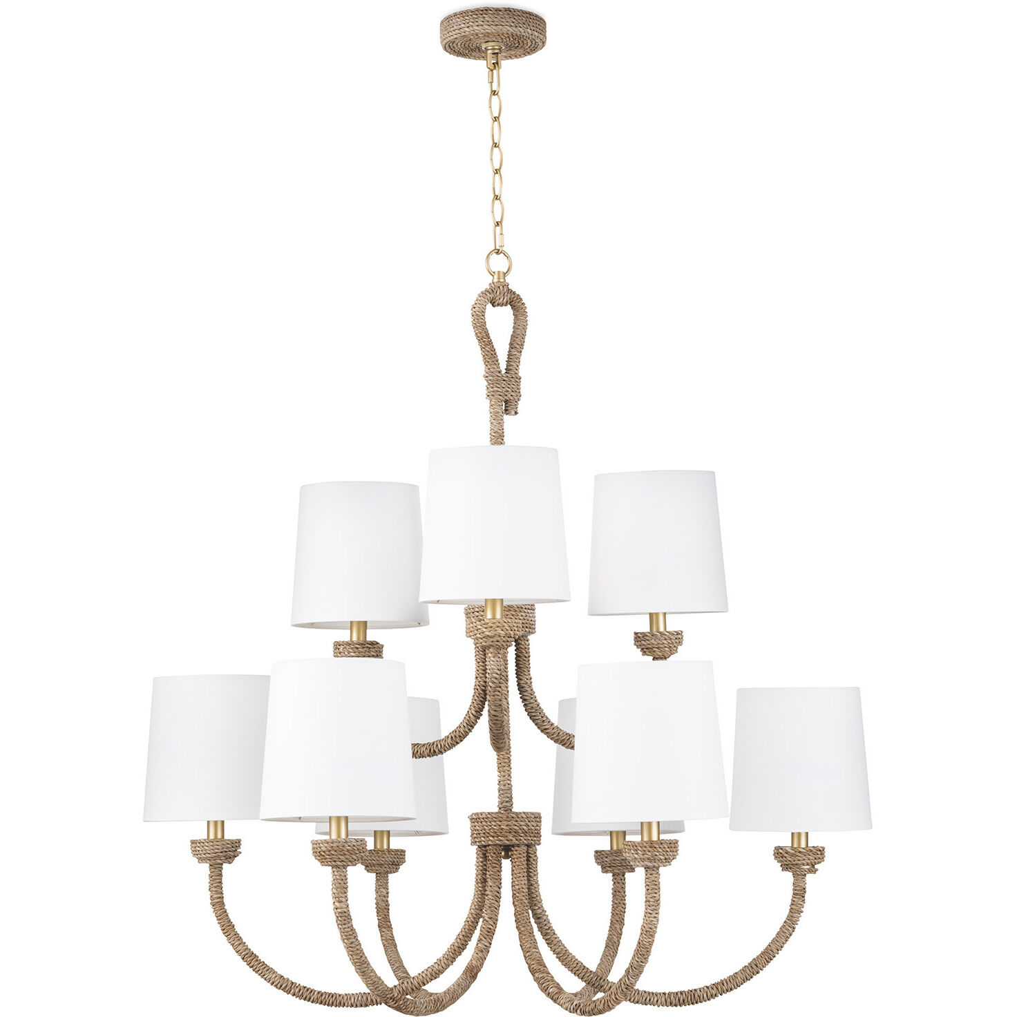 Bimini 9 Light 36 inch Natural Chandelier Ceiling Light, Large