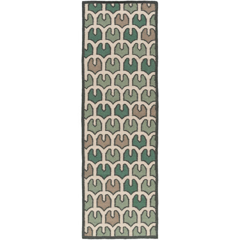 Alameda 36 X 24 inch Dark Green, Sage, Taupe, Beige Rug