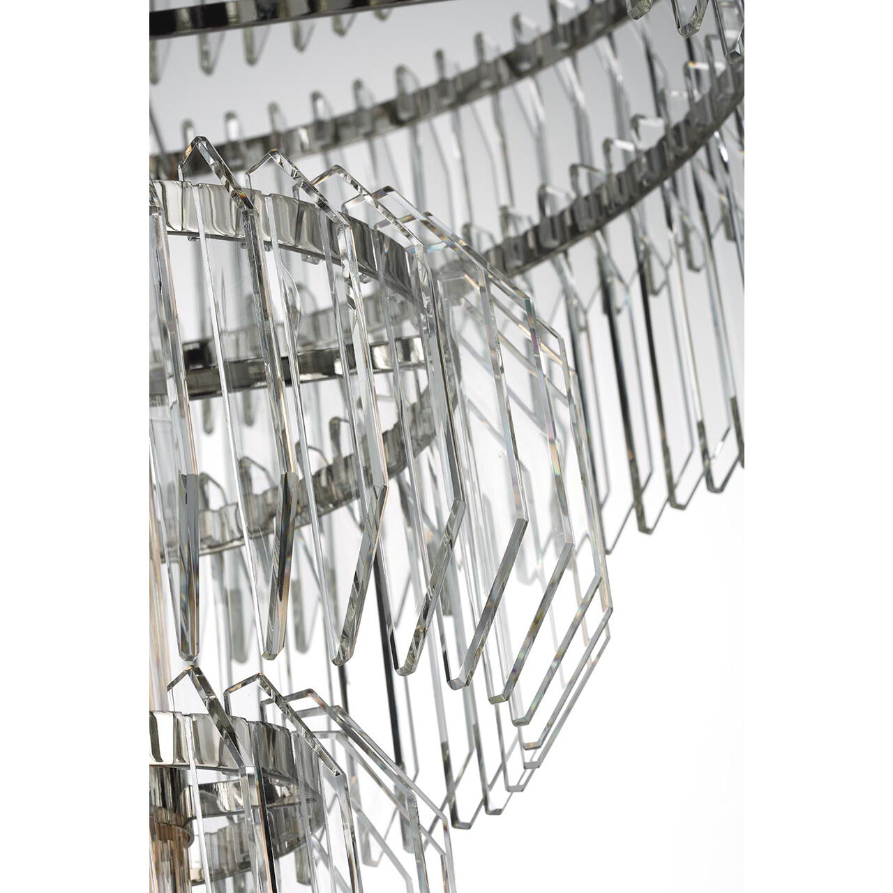 Waterford Killarney LED 32 inch Polished Nickel Layered Chandelier Ceiling Light