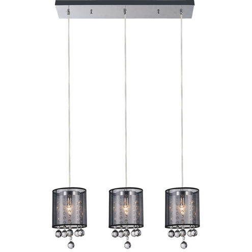 Radiant 3 Light 6 inch Chrome Island/Pool Table Light Ceiling Light in Black