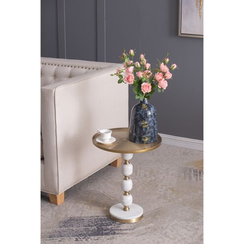 Anita 16.1 inch Gold/White Side Table