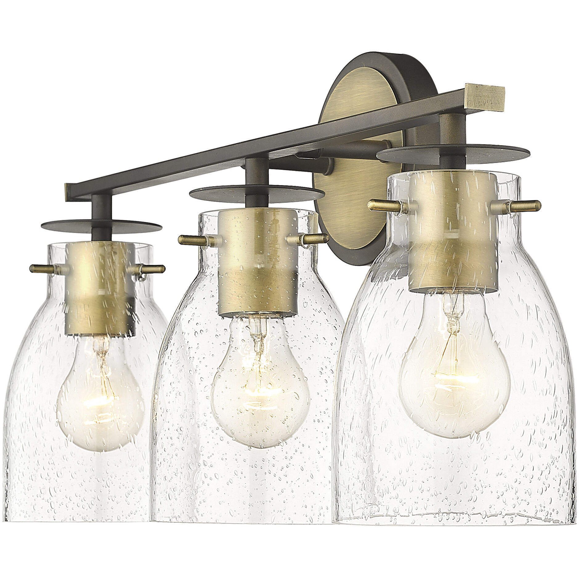 Shelby 3 Light 23 inch Oil Rubbed Bronze and Antique Brass Vanity Light Wall Light