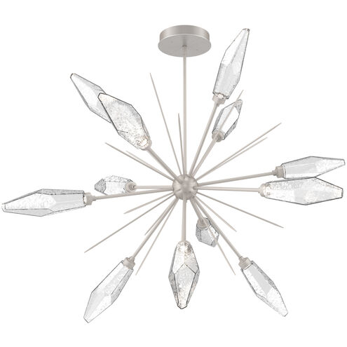 Rock Crystal LED Beige Silver Chandelier Ceiling Light, Starburst