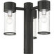 Atlantic 3 Light 18 inch Textured Black with Antique Silver Finish Accents Outdoor Extra Large Post Top Lantern