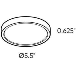 Essential LED 5.5 inch White Flushmount Ceiling Light, Slim