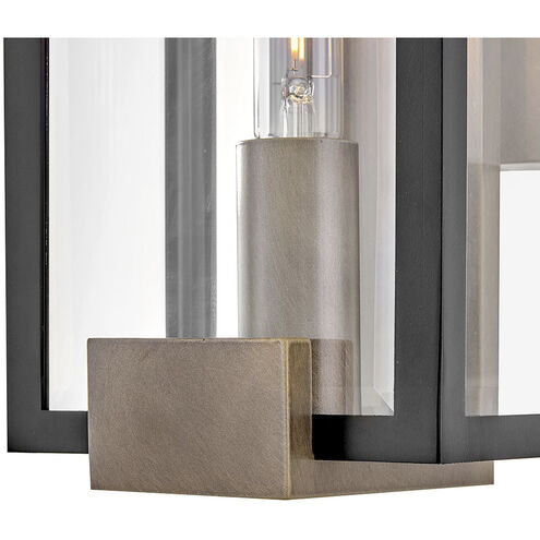 Bergen 1 Light 15 inch Black with Burnished Bronze Outdoor Wall Mount Lantern