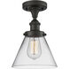 Cone 1 Light 7.75 inch Oil Rubbed Bronze Semi-Flush Mount Ceiling Light