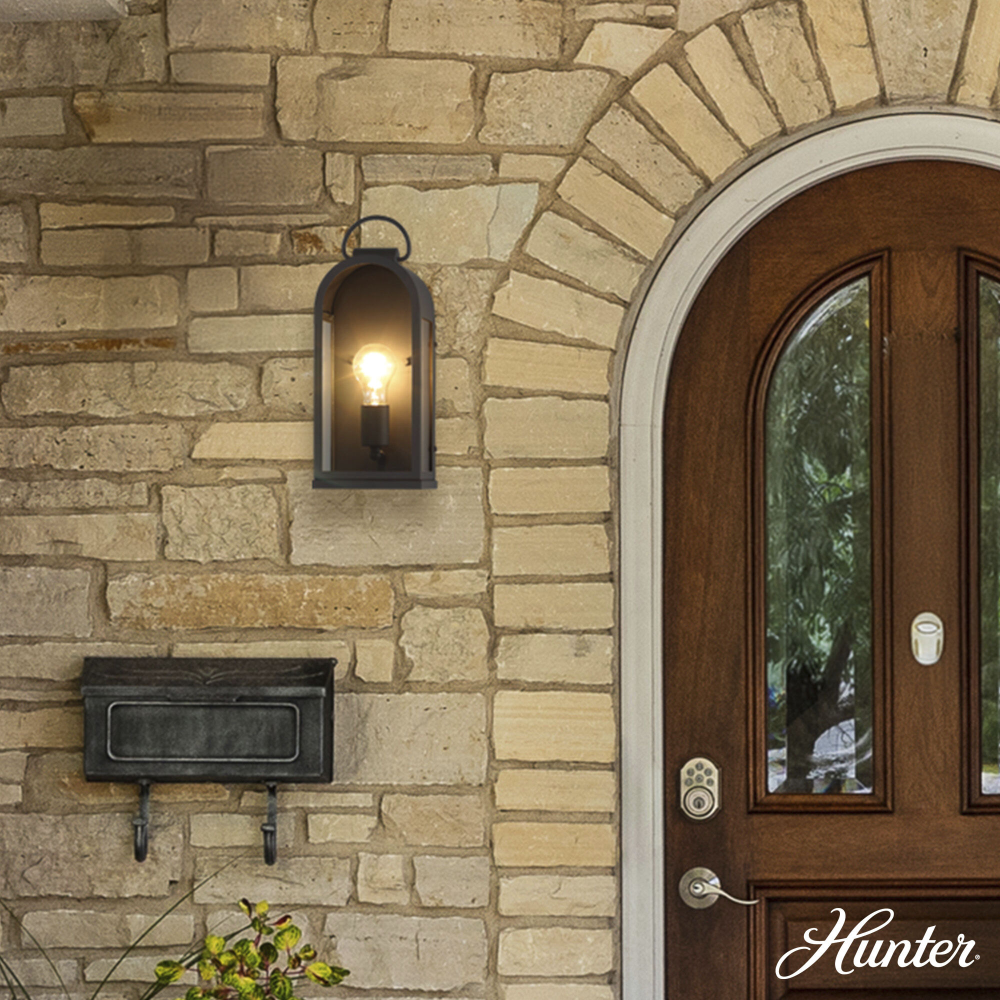 Kendra Bell 2 Light 16.25 inch Matte Black Outdoor Wall Light, Large