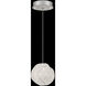 Vesta LED 6.5 inch Silver Pendant Ceiling Light in White Studio Glass