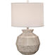 Gem 25 inch 150 watt White Glaze w/Silver Overglaze Table Lamp Portable Light