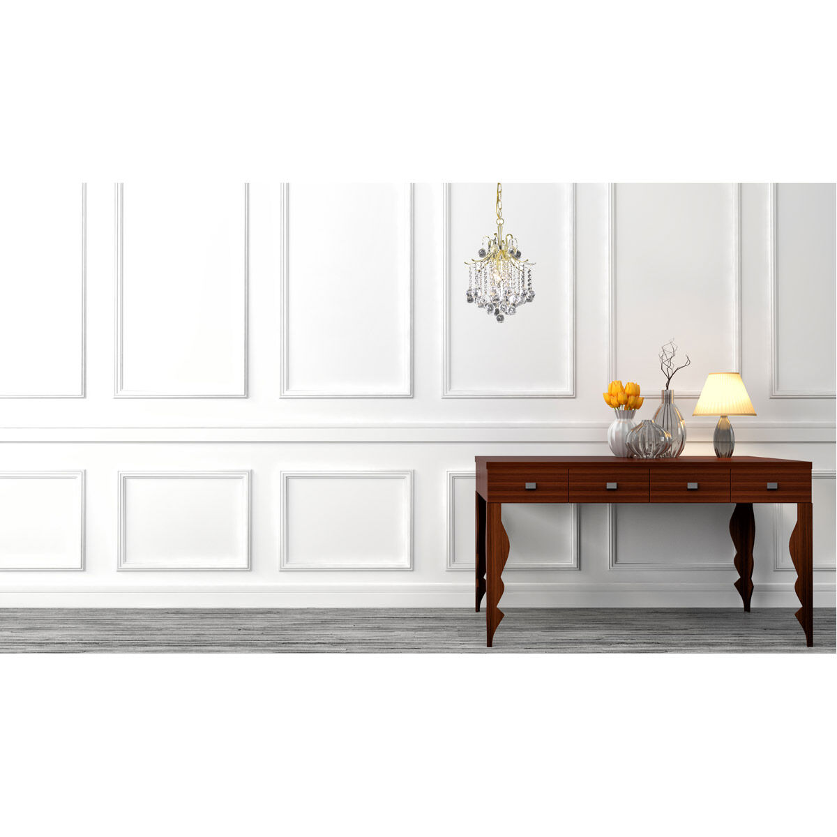 Amelia 3 Light 12 inch Gold Pendant Ceiling Light