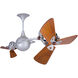 Matthews-Gerbar Italo Ventania 16 inch Brushed Nickel with Solid Mahogany Wood Blades Rotational Ceiling Fan, Matthews-Gerbar