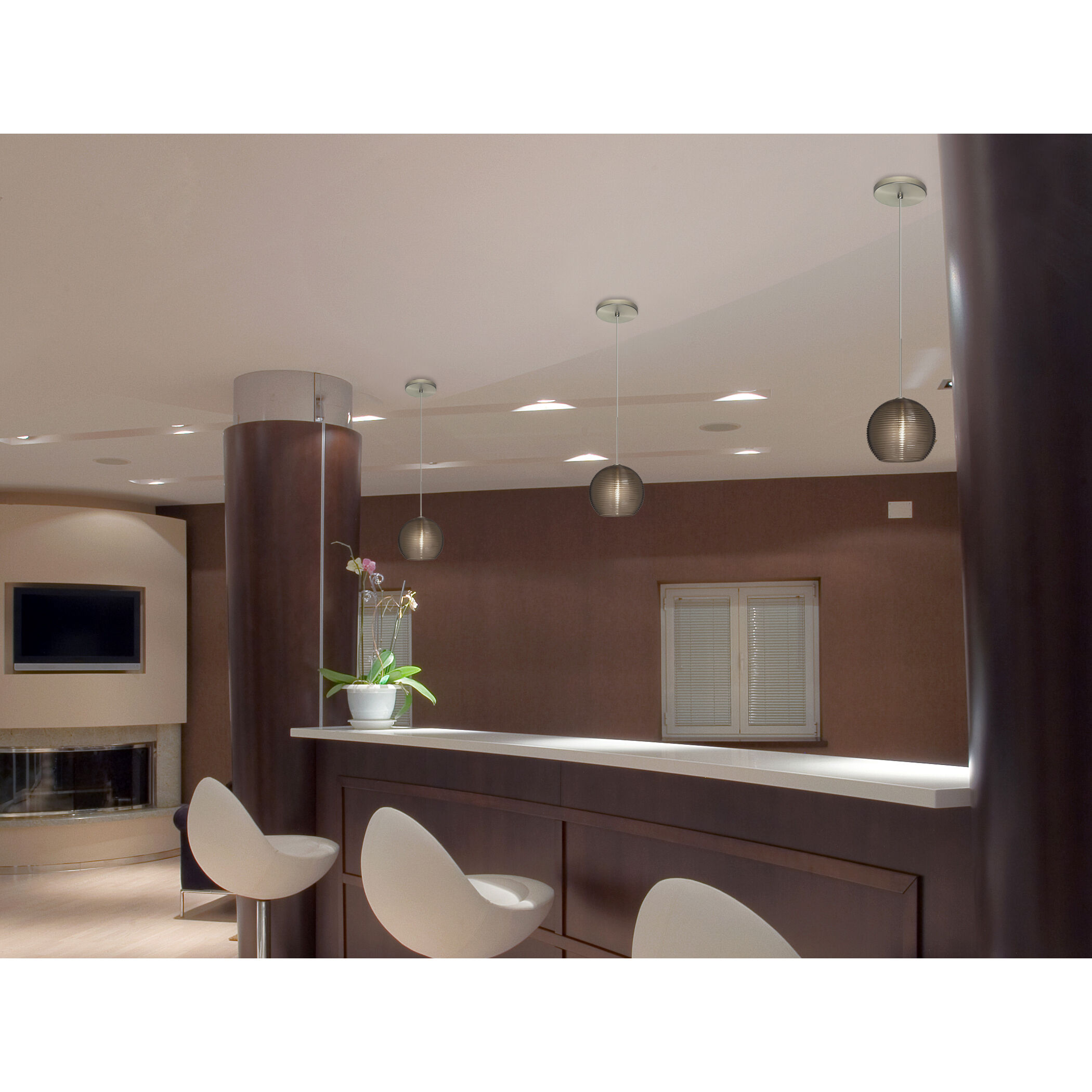 Kristall 6 1 Light Black Cord Pendant Ceiling Light