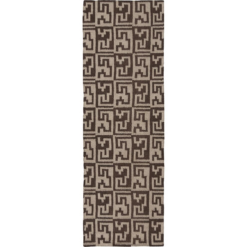Frontier 96 X 30 inch Dark Brown, Wheat Rug