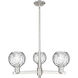 Arcadia Athens Water Glass 3 Light 27.75 inch Satin Nickel Chandelier Ceiling Light