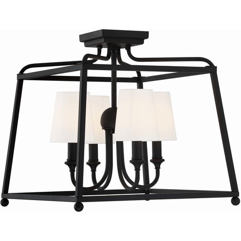Sylvan 4 Light 16 inch Black Forged Semi Flush Ceiling Light