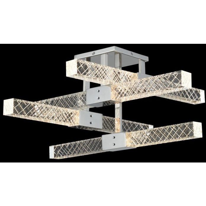 Apollo LED 25 inch Chrome Semi Flush Mount Ceiling Light