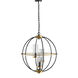 Carlos 3 Light 19.8 inch Black/Gold/Clear Chandelier Ceiling Light