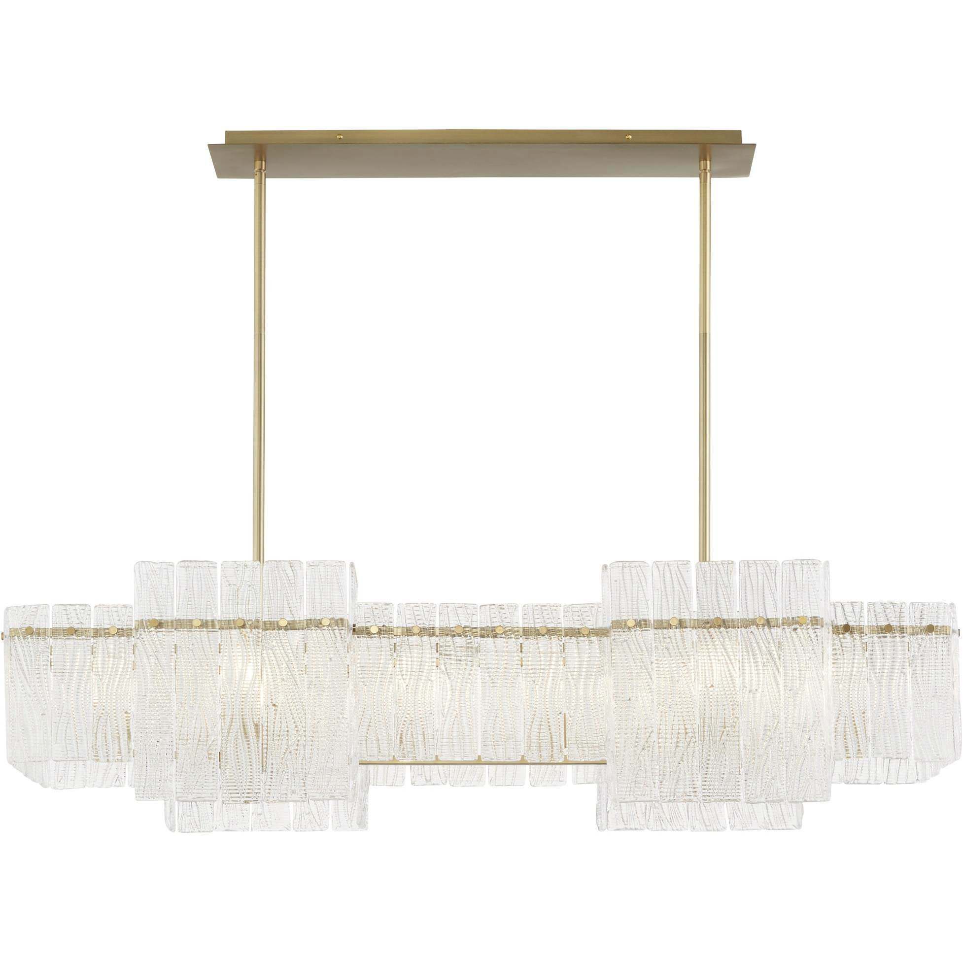 Othello 8 Light 47 inch Aged Brass Linear Chandelier Ceiling Light