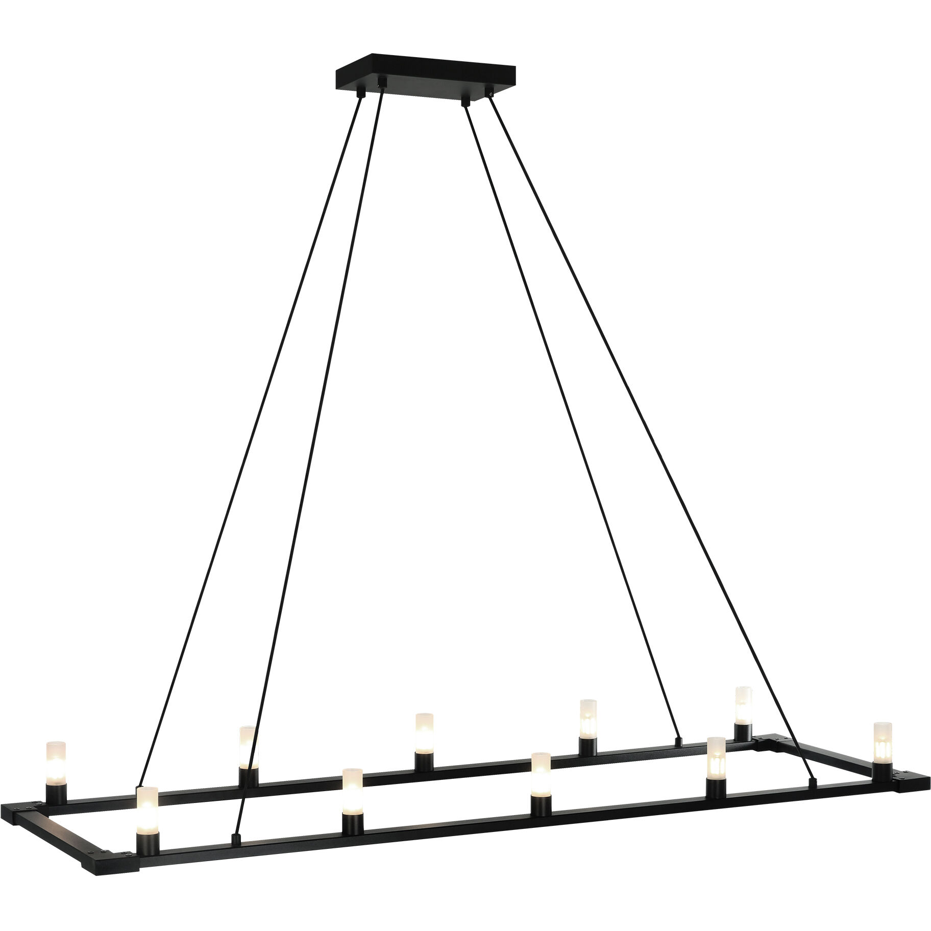Cascadian 10 Light 48 inch Matte Black Chandelier Ceiling Light