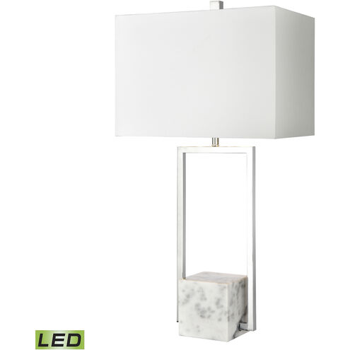 Dunstan Mews 31 inch 9 watt Chrome with White Table Lamp Portable Light