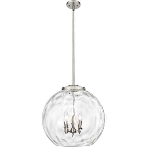 Ballston Athens Water Glass 3 Light 17.88 inch Brushed Satin Nickel Statement Pendant Ceiling Light in Incandescent