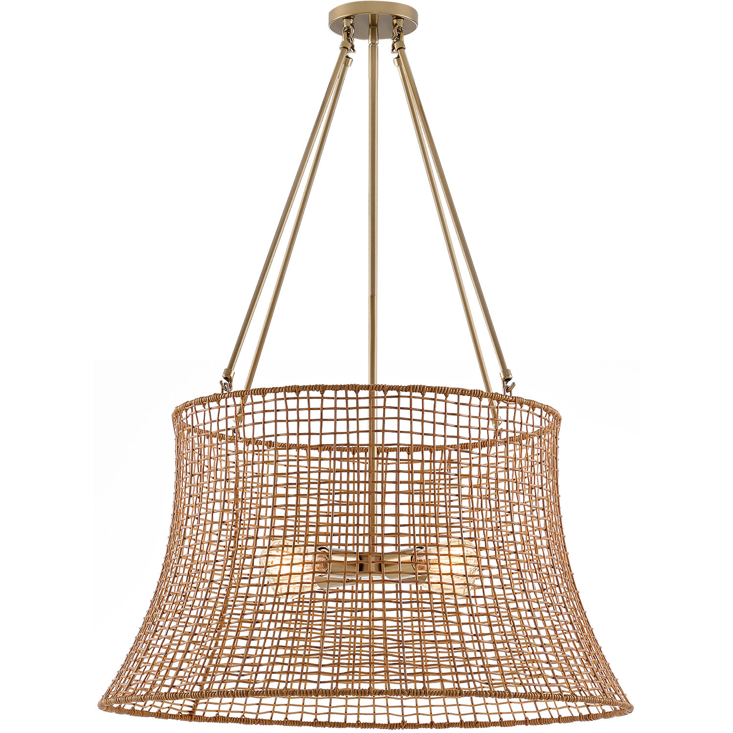 Longleaf 4 Light 28 inch Burnished Brass Outdoor Chandelier
