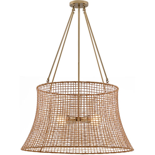 Longleaf 4 Light 28 inch Burnished Brass Outdoor Chandelier