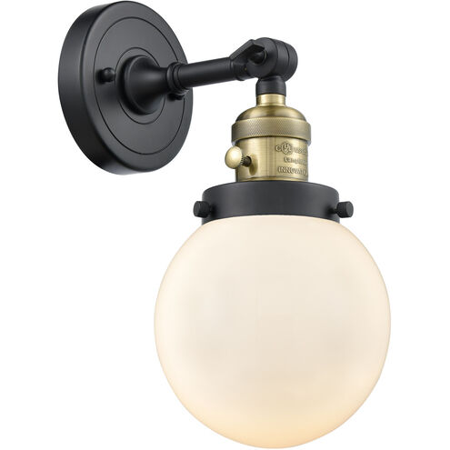 Franklin Restoration Beacon LED 6 inch Black Antique Brass Sconce Wall Light, Franklin Restoration