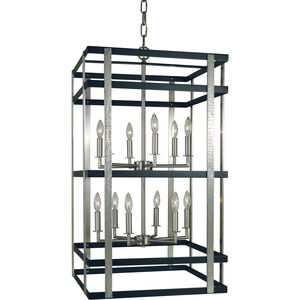 Montreaux 12 Light 20 inch Brushed Nickel with Matte Black Accents Foyer Chandelier Ceiling Light