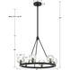 Aragon 6 Light 24 inch Matte Black Chandelier Ceiling Light