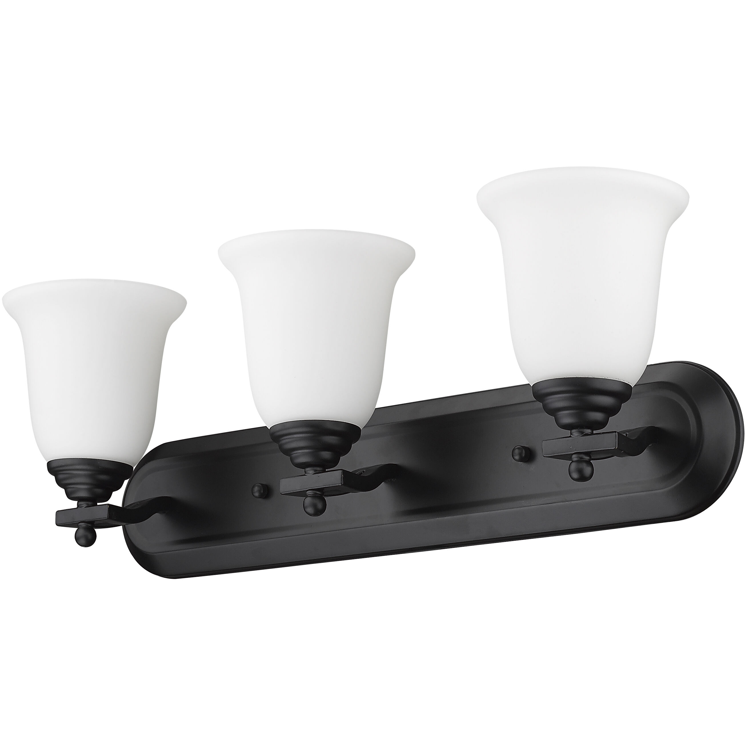 Lagoon 3 Light 24 inch Matte Black Vanity Wall Light