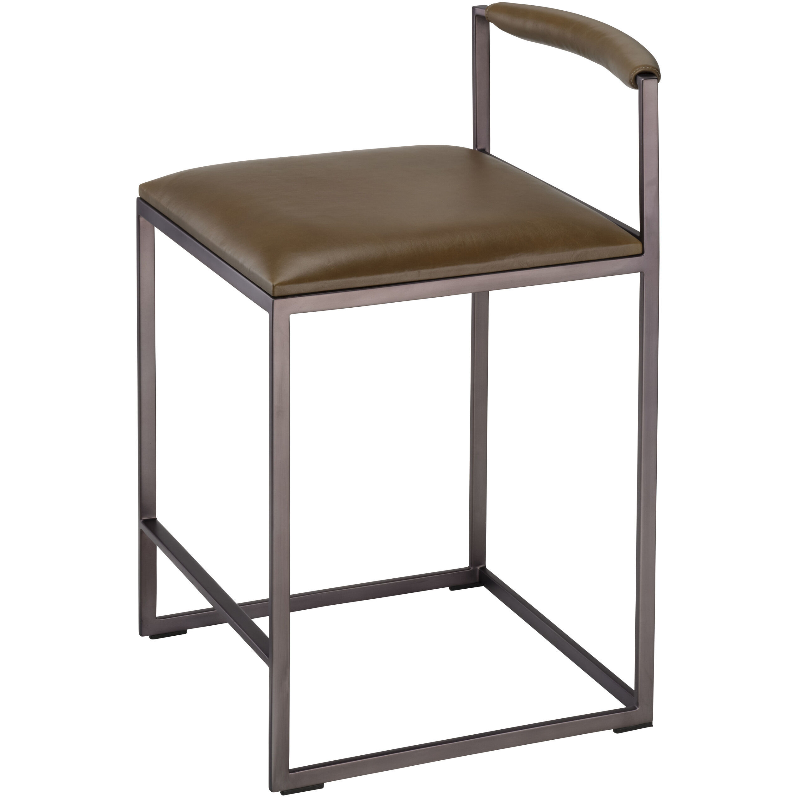 Bradbury 30 inch Truffle Leather and Black Counter Stool, Inline