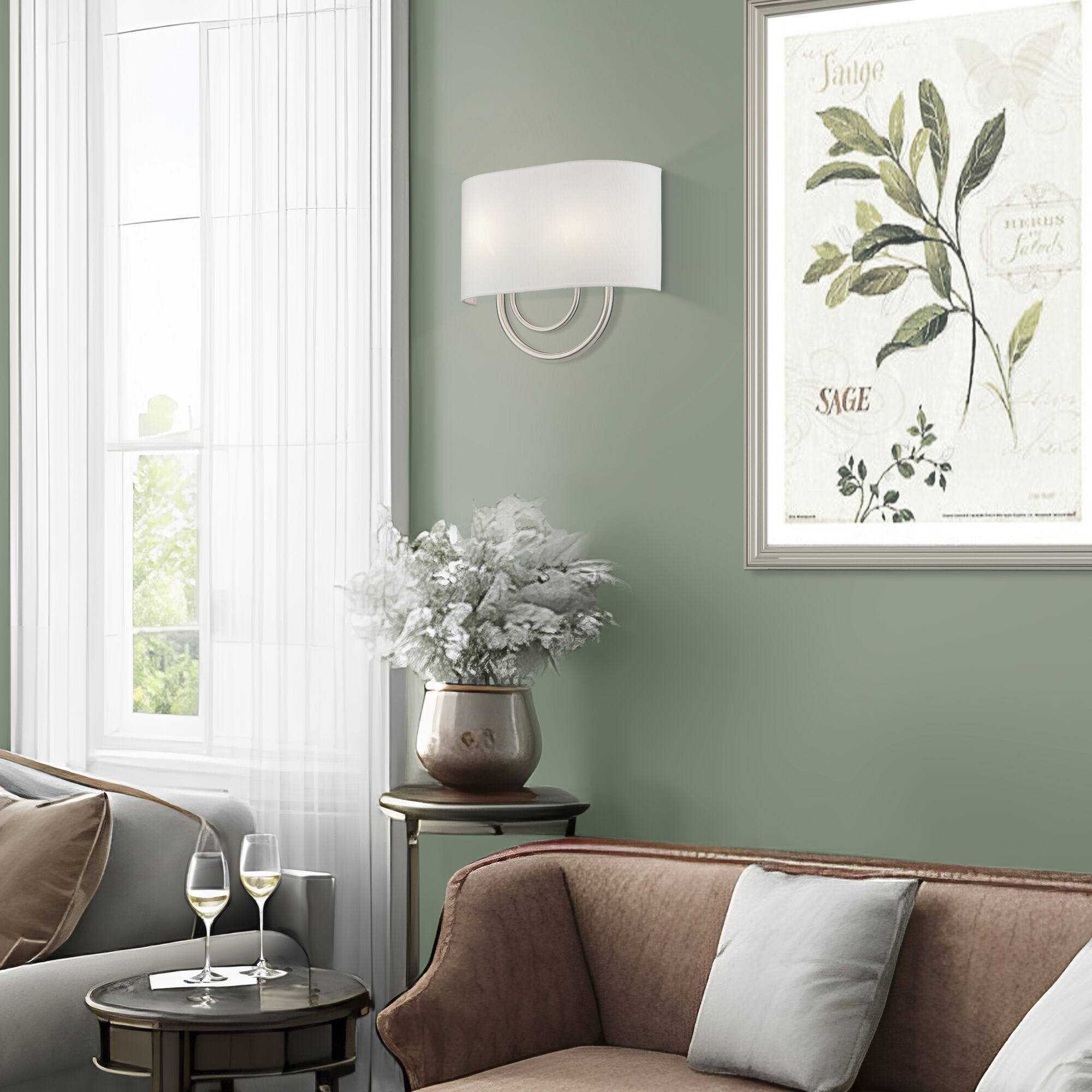 Stratton 2 Light 13 inch Brushed Nickel ADA Wall Sconce Wall Light