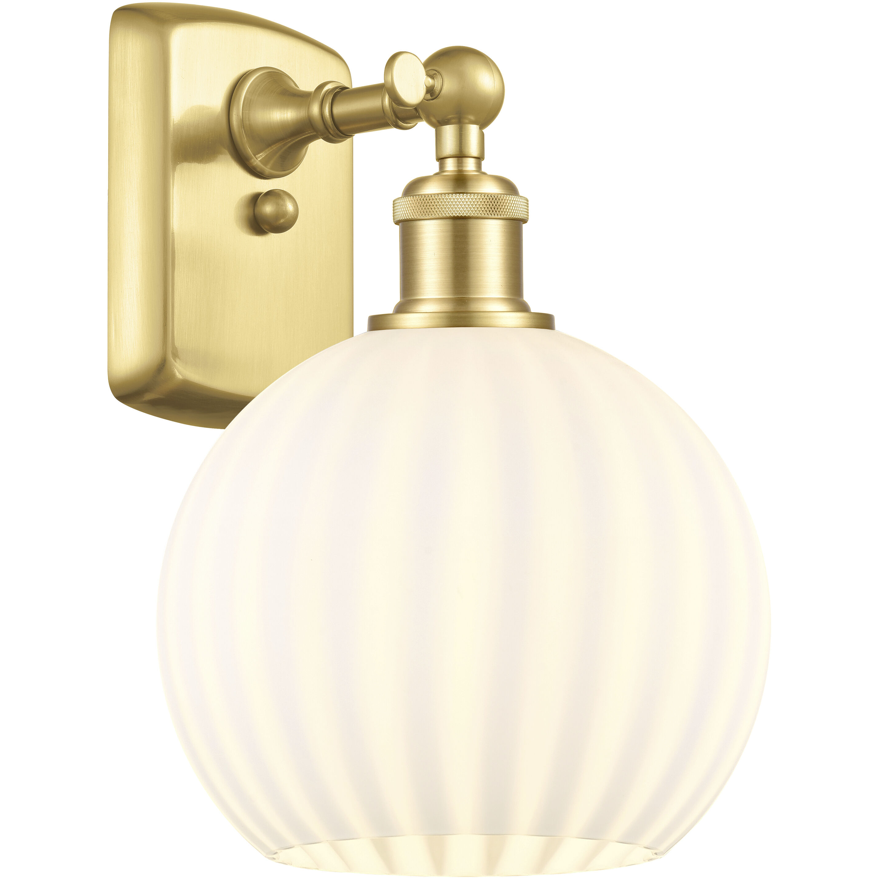 Ballston White Venetian 1 Light 8 inch Satin Gold Sconce Wall Light