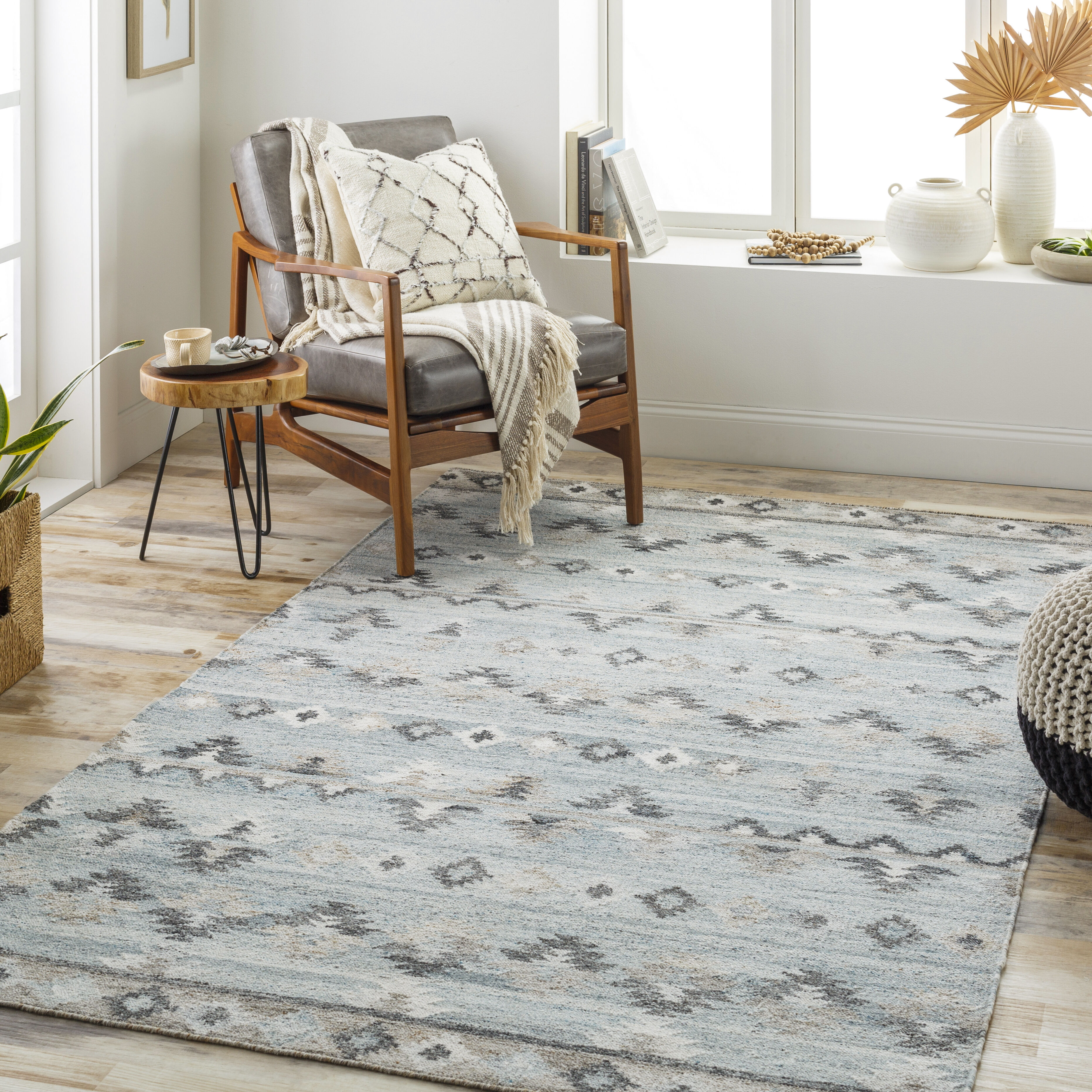 Alyssa 120 X 96 inch Light Grey Rug, Rectangle