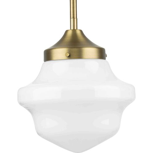 School House 1 Light 8 inch Vintage Brass Mini Pendant Ceiling Light