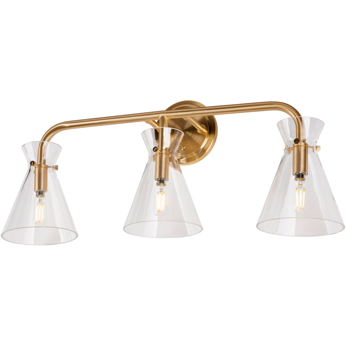 Beaker 3 Light 26 inch Soft Gold Vanity Light Wall Light