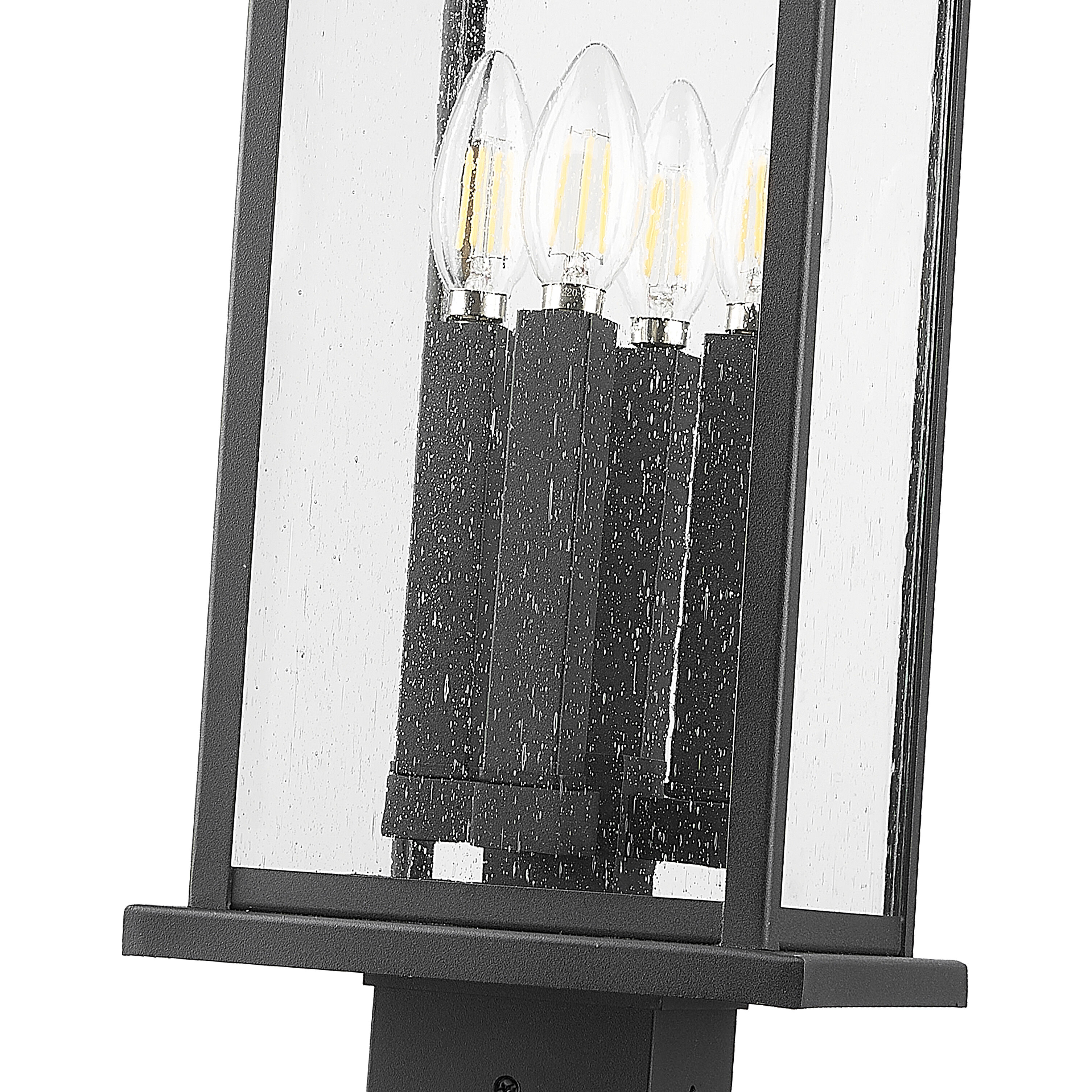 Tiberius 4 Light 27 inch Black Outdoor Pier Mounted Fixture